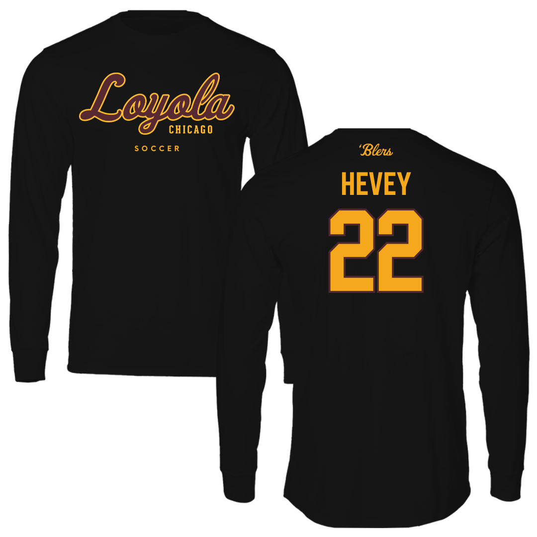 Loyola University-Chicago Soccer Black Performance Long Sleeve - #22 Zoe Hevey