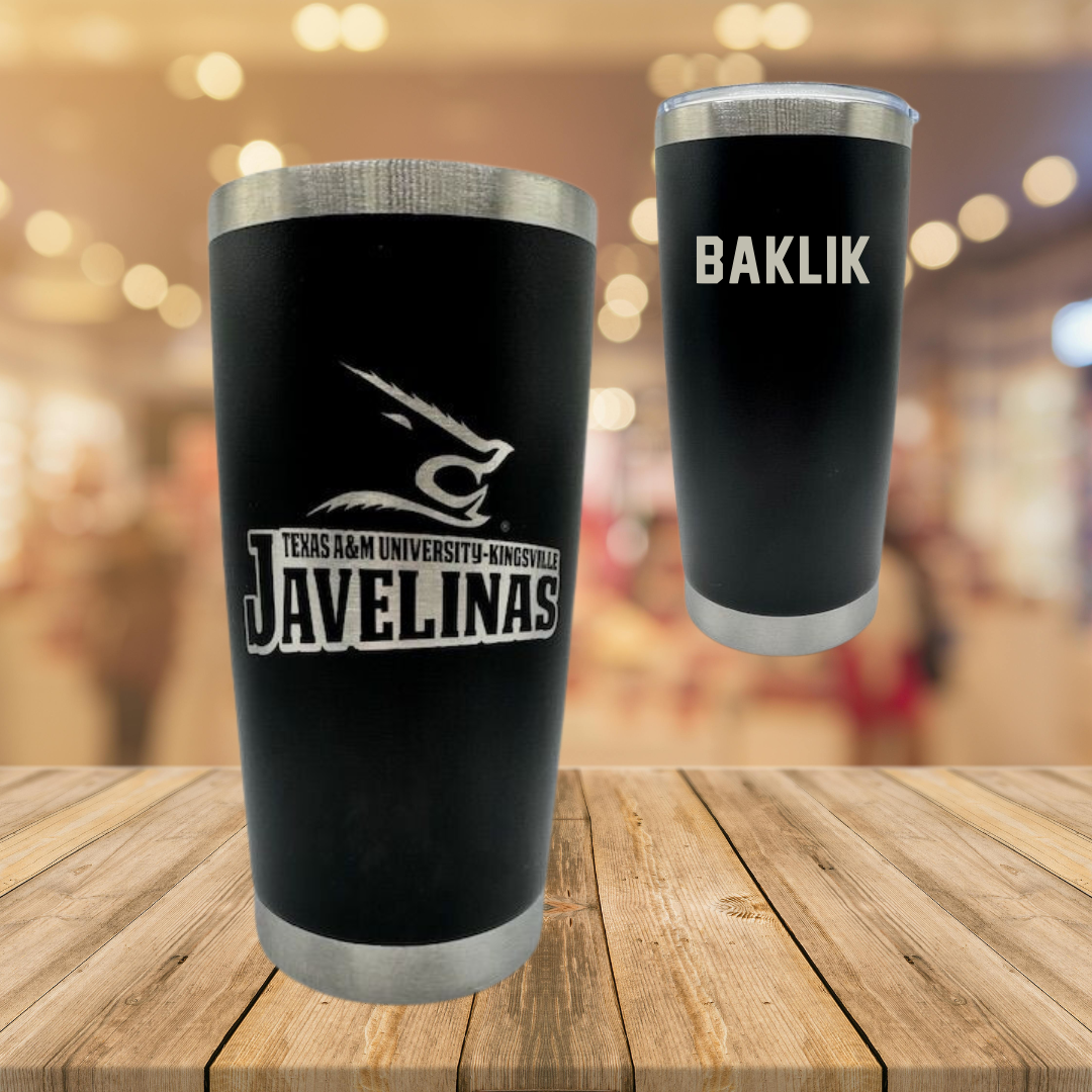 Texas A&M University-Kingsville TF and XC Black Stainless Steel Tumbler - Payton Baklik