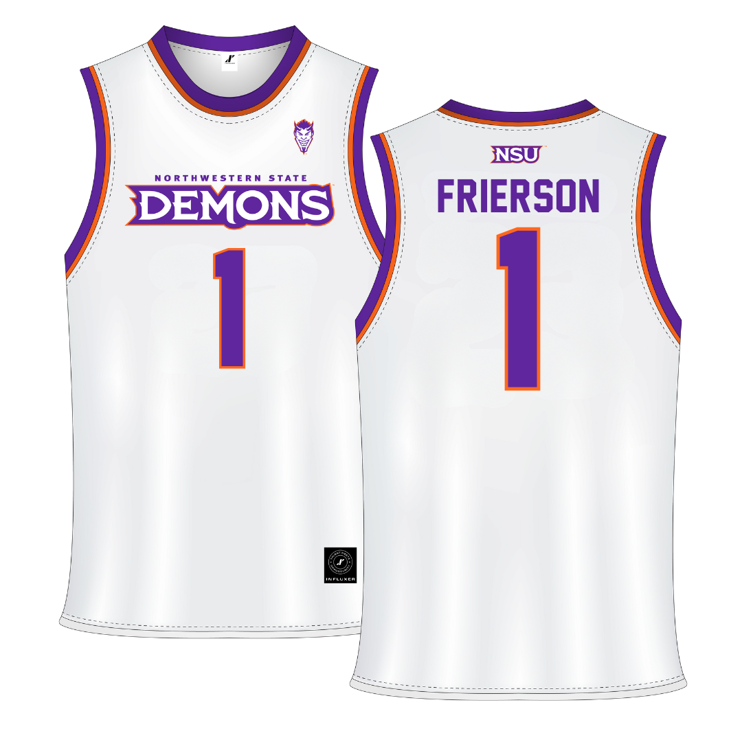 Northwestern State University White Basketball Jersey - #1 Jermesha Frierson