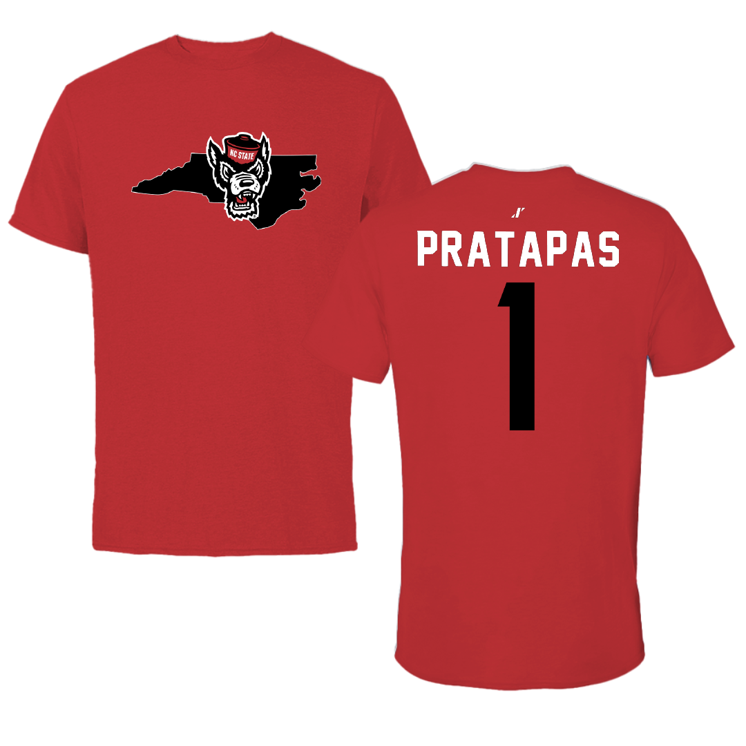 North Carolina State University Soccer Red State Tee - #1 Olivia Pratapas