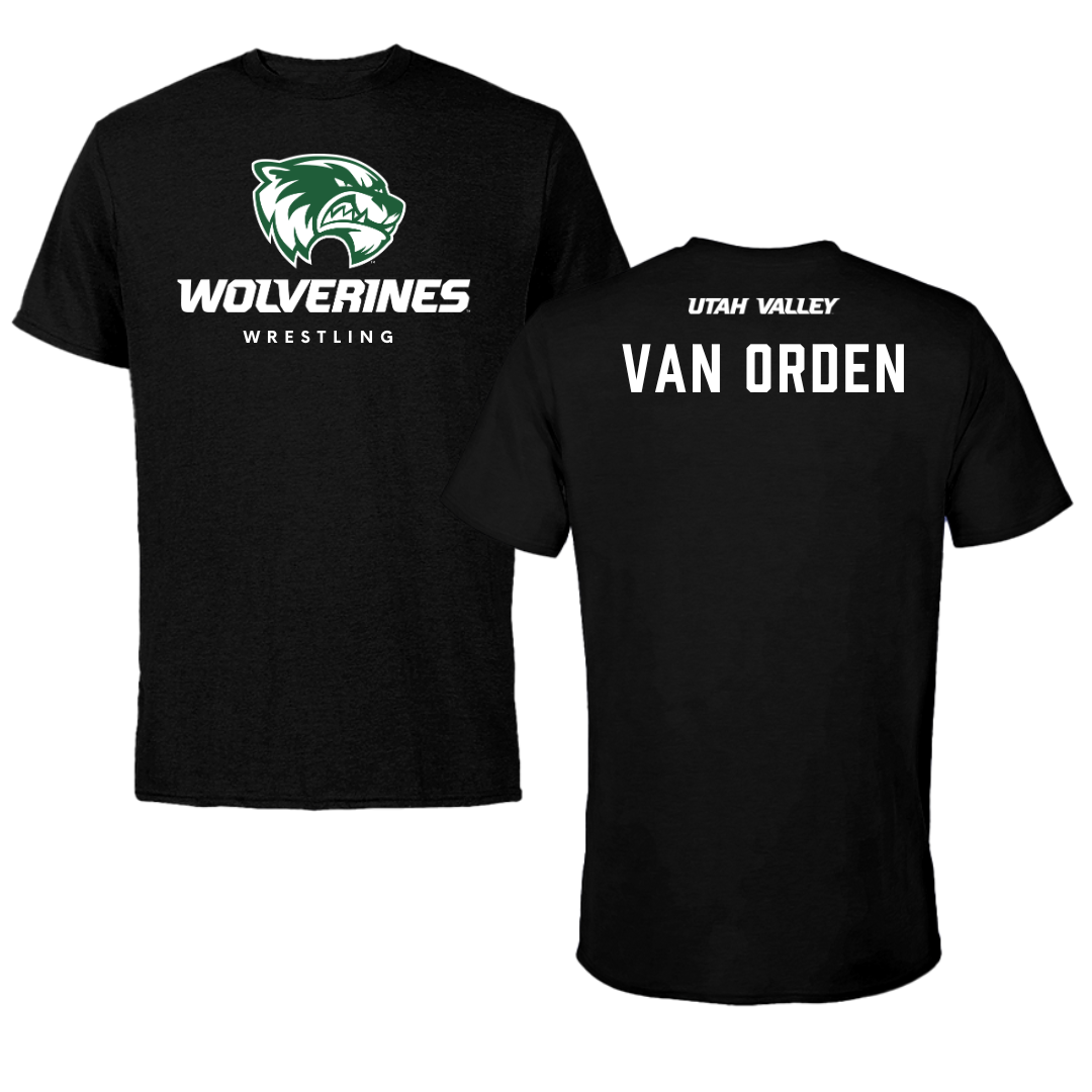 Utah Valley University Wrestling Black Mascot Tee - Luke Van Orden