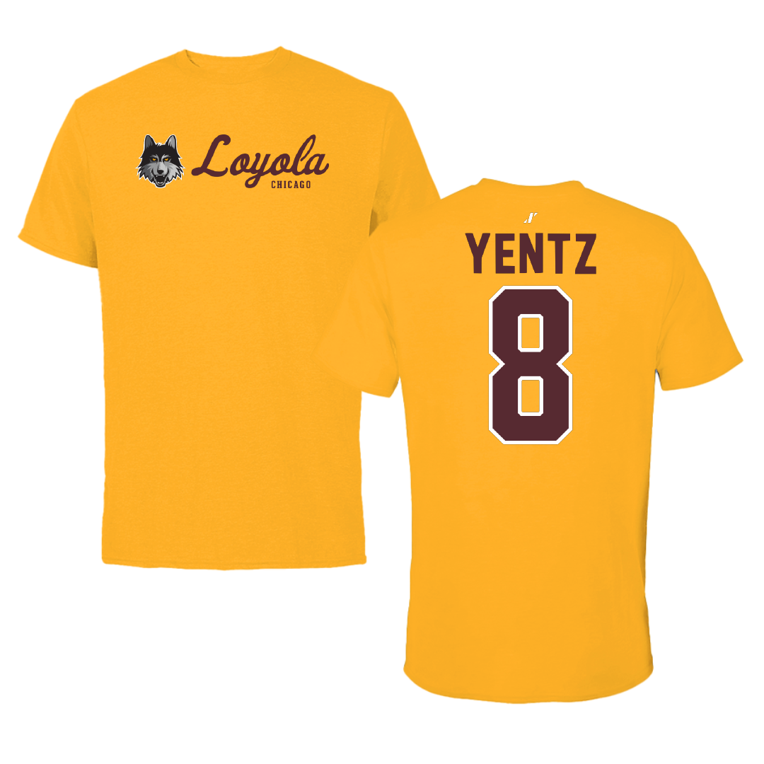Loyola University-Chicago Volleyball Gold General Performance Tee - #8 Jack Yentz