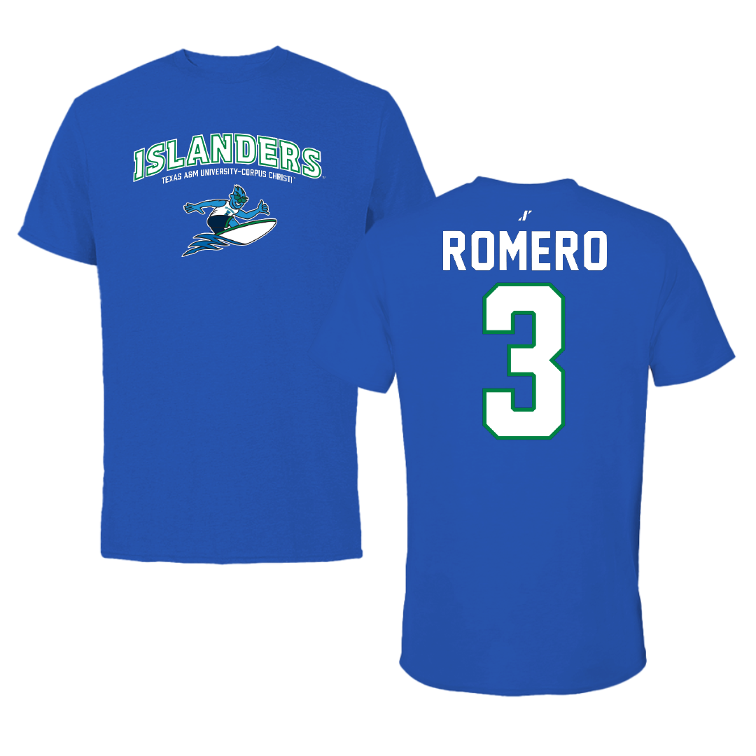 Texas A&M University-Corpus Christi Volleyball Blue General Tee - #3 Rylie Romero