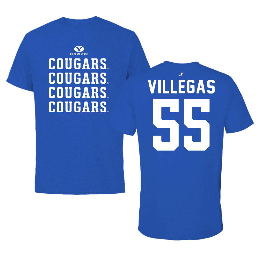 Brigham Young University Softball Blue General Performance Tee - #55 Jada Villegas