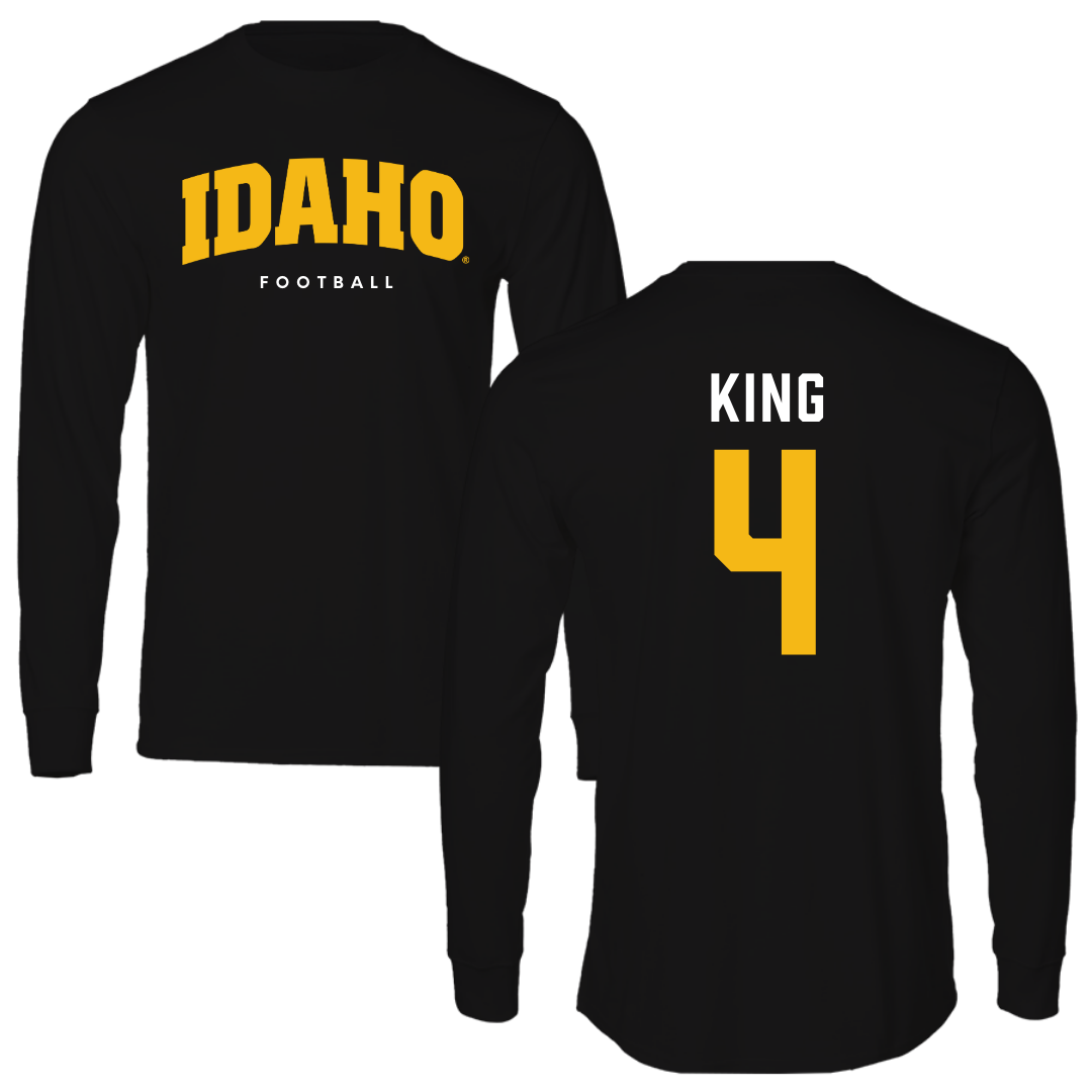 University of Idaho Football Black Long Sleeve - #4 Isiah King