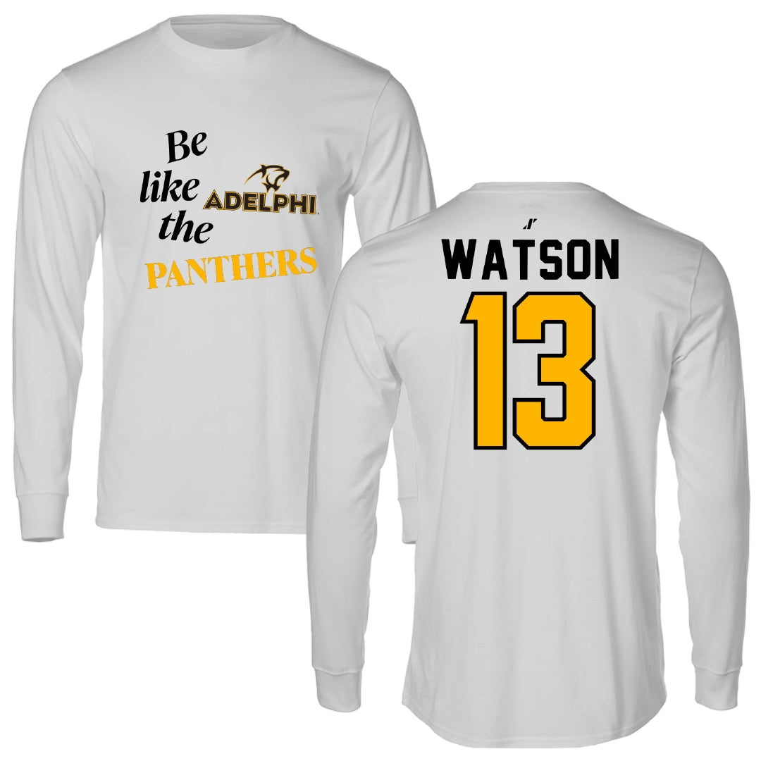 Adelphi University Soccer Light Gray Be Like Us Performance Long Sleeve - #13 Andrew Watson