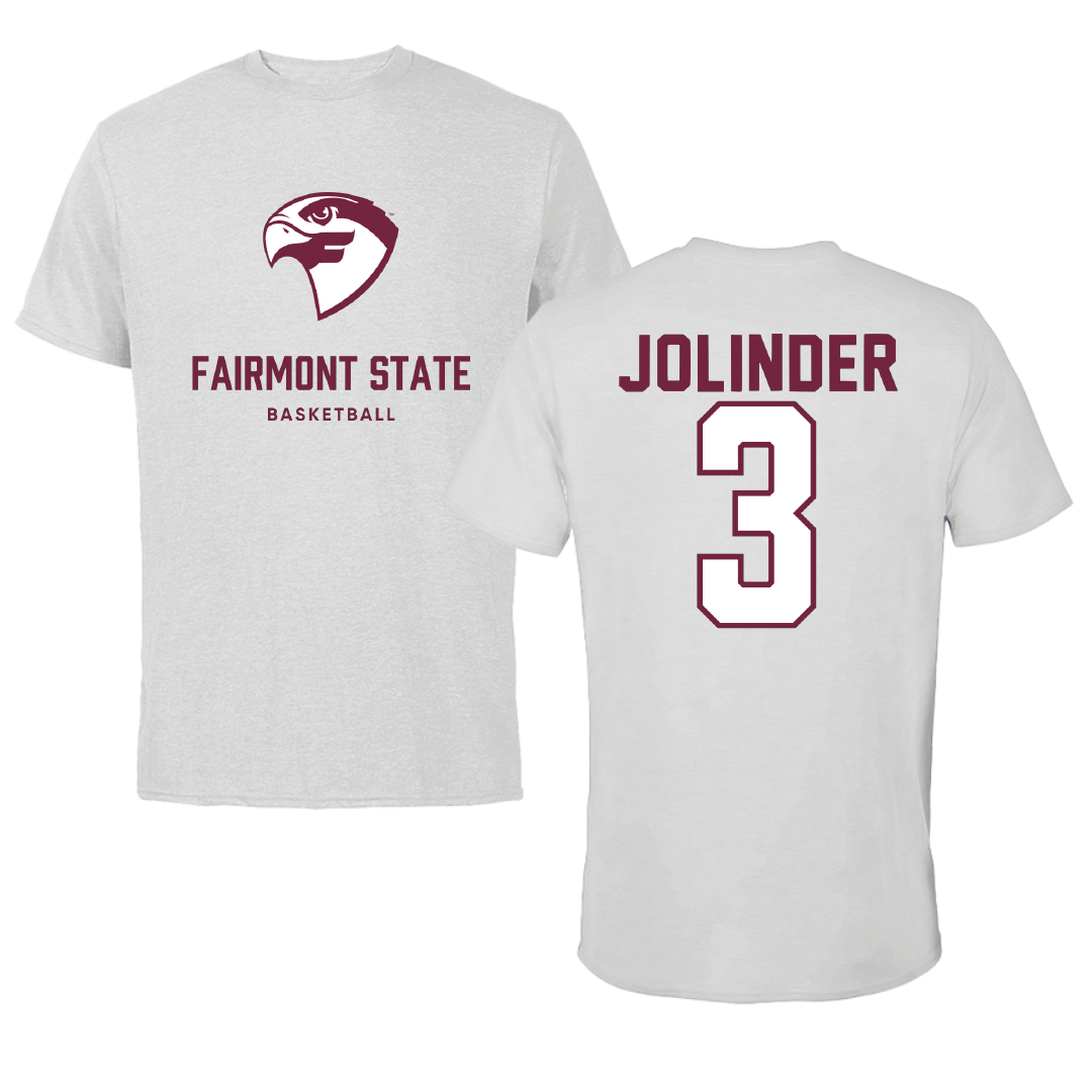 Fairmont State University Basketball Light Gray Tee - #3 David Jolinder