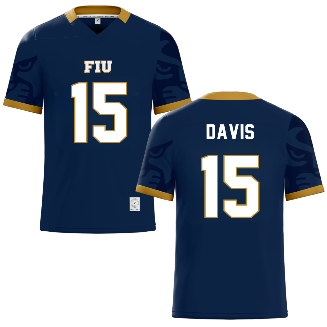 Florida International University Blue Football Jersey - #15 Giovanni Davis