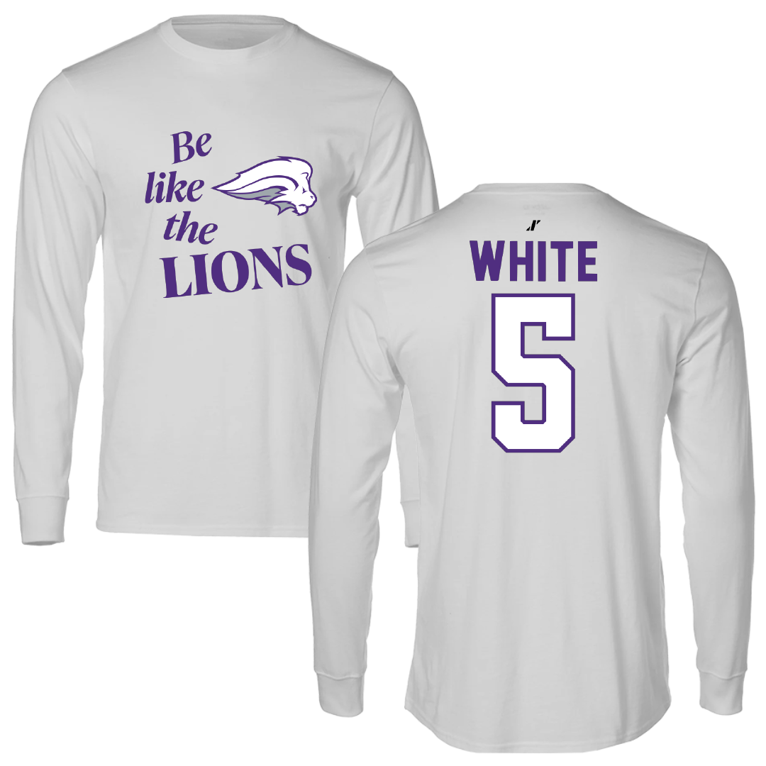 Nelson University Football Light Gray Be Like Us Performance Long Sleeve - #5 Amin White