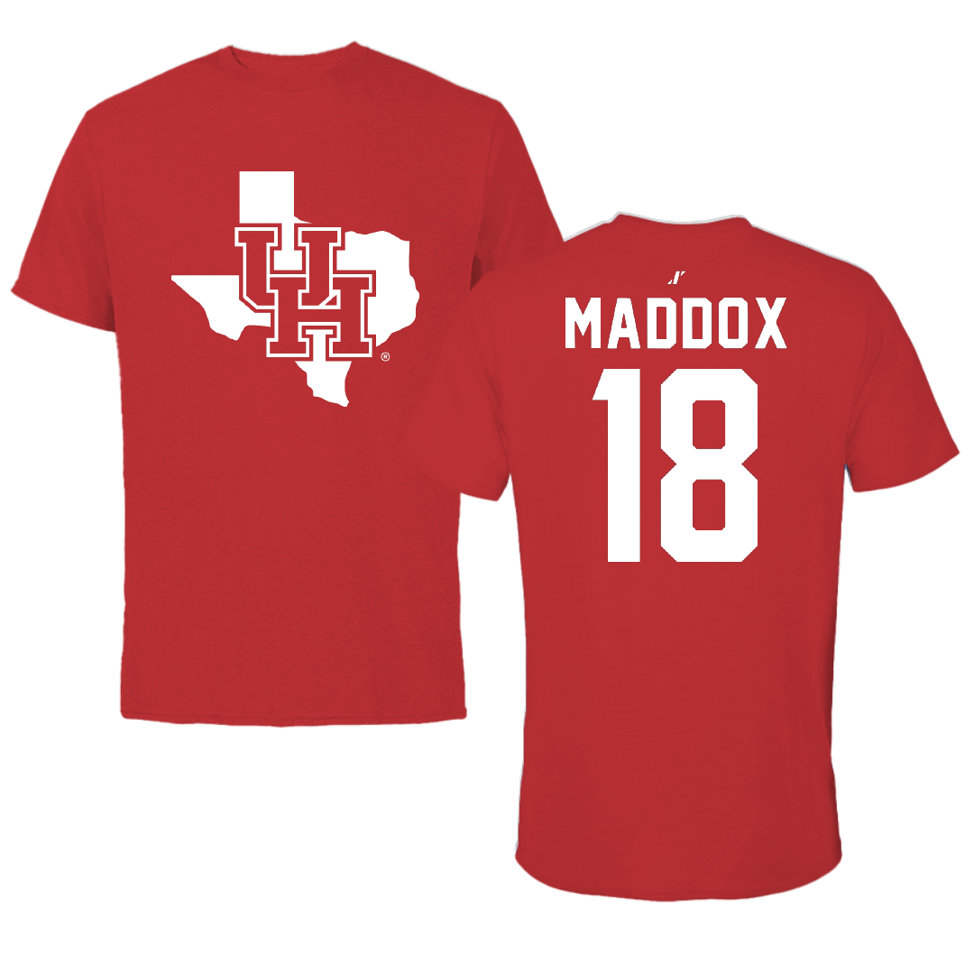 University of Houston Soccer Red State Performance Tee - #18 Casey Maddox