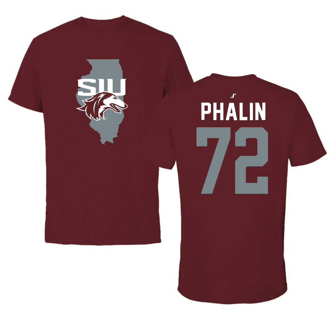 Southern Illinois University at Carbondale Football Maroon State Tee - #72 Cooper Phalin