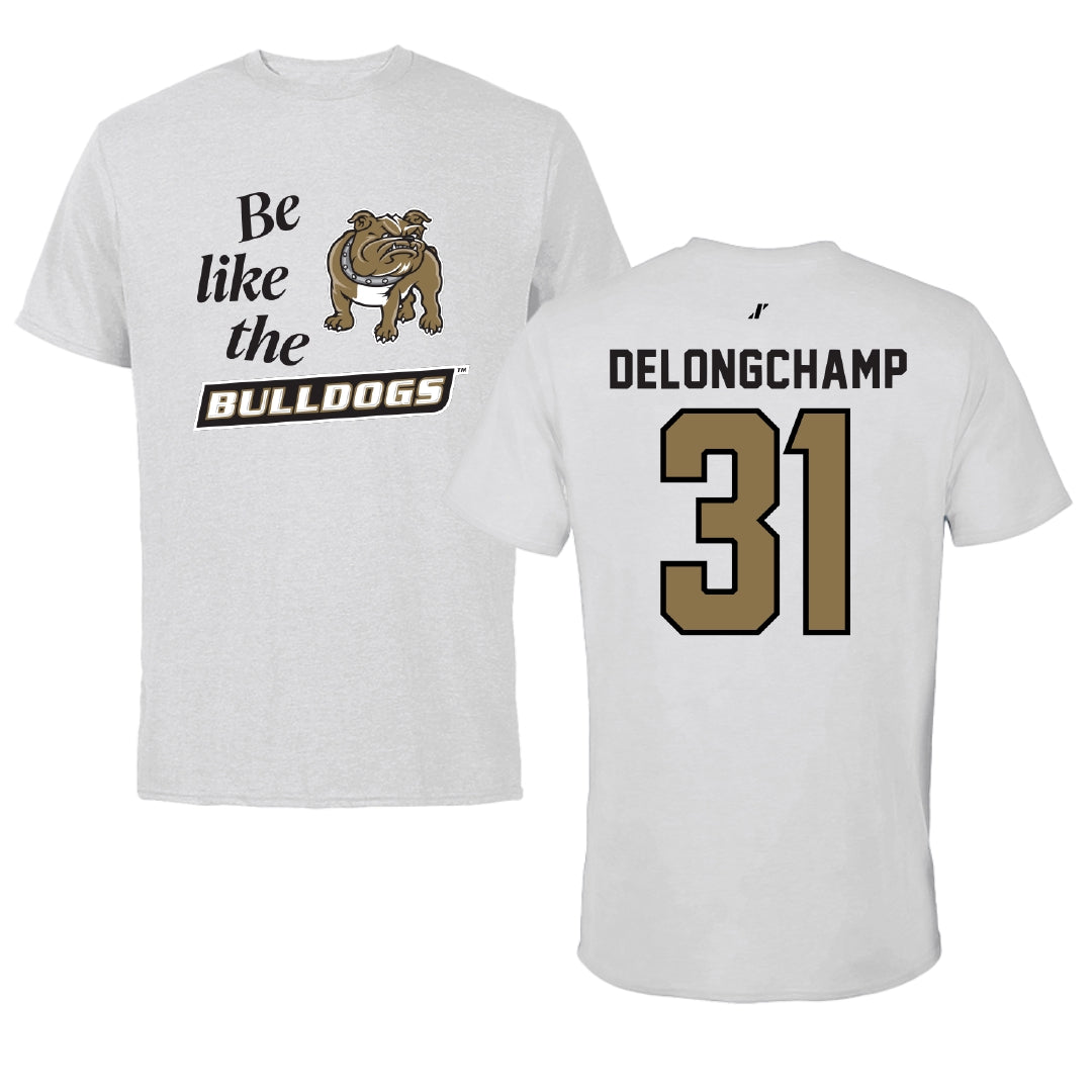 Bryant University Baseball Light Gray Be Like Us Tee - #31 Luke Delongchamp