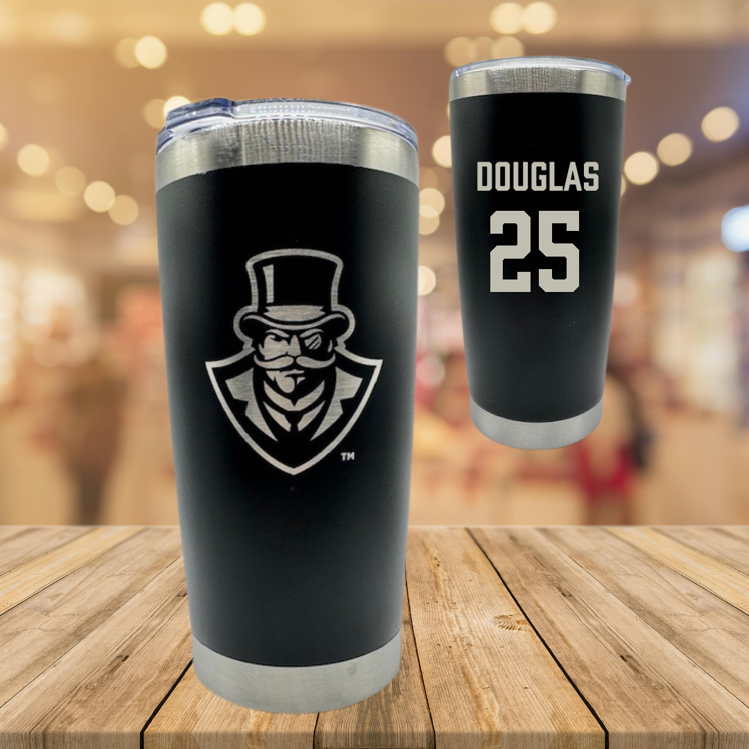 Austin Peay State University Basketball Black Stainless Steel Tumbler - #25 Tiya Douglas
