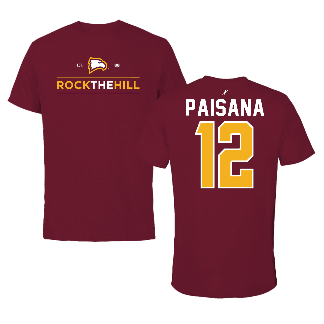 Winthrop University Basketball Garnet General Tee - #12 Leonor Paisana