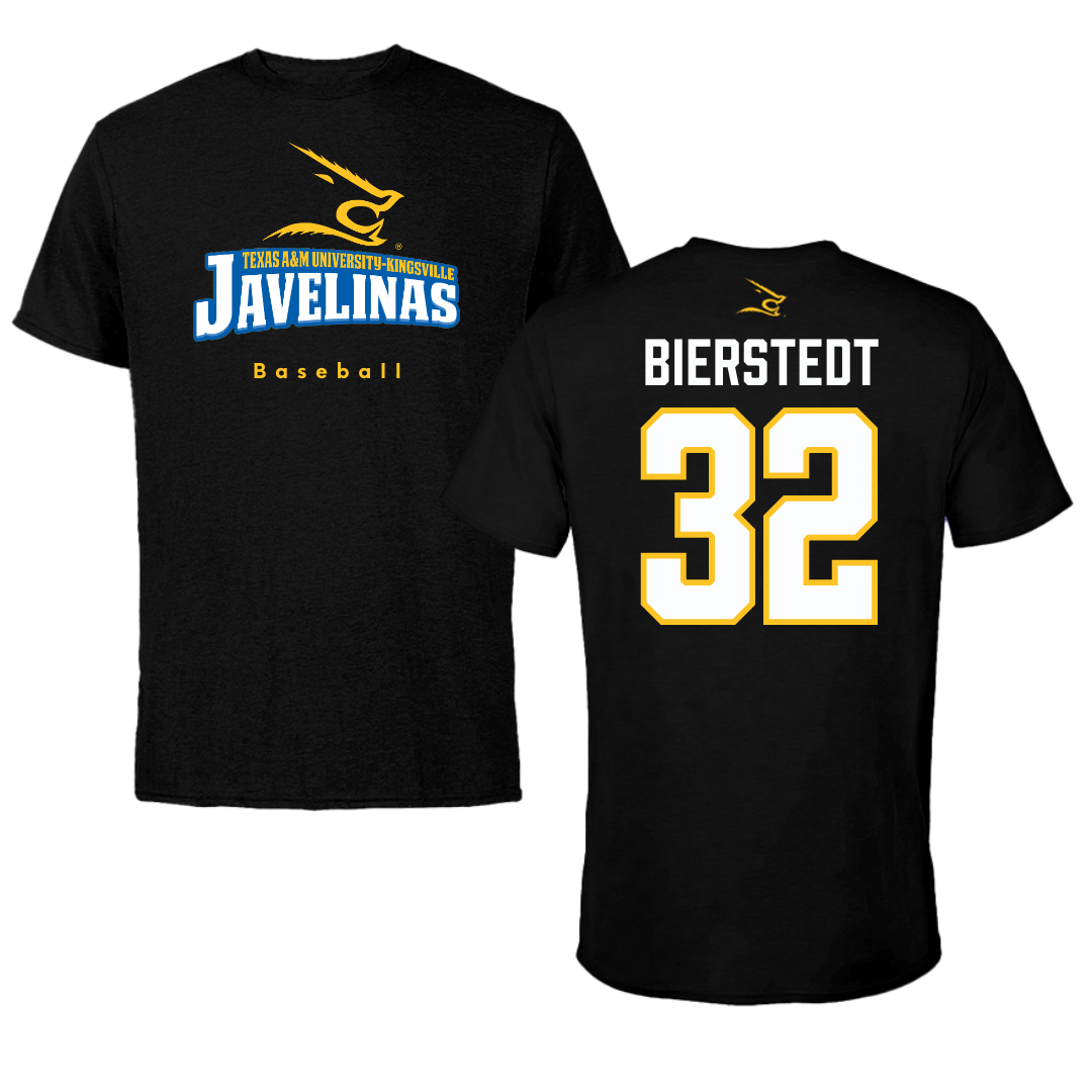 Texas A&M University-Kingsville Baseball Black Tee - #32 Hondo Bierstedt