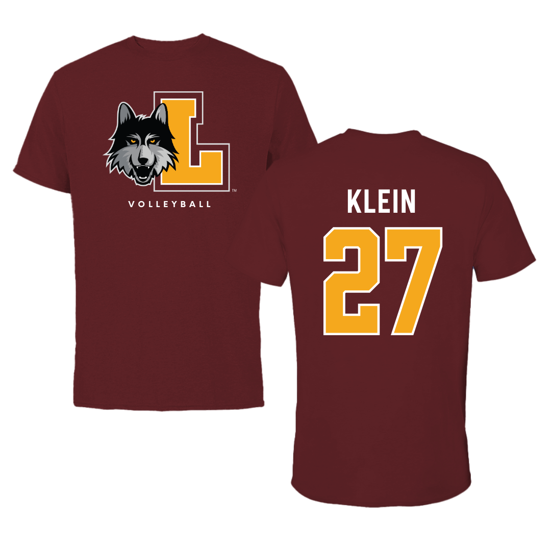 Loyola University-Chicago Volleyball Maroon Mascot Performance Tee - #27 Aidan Klein