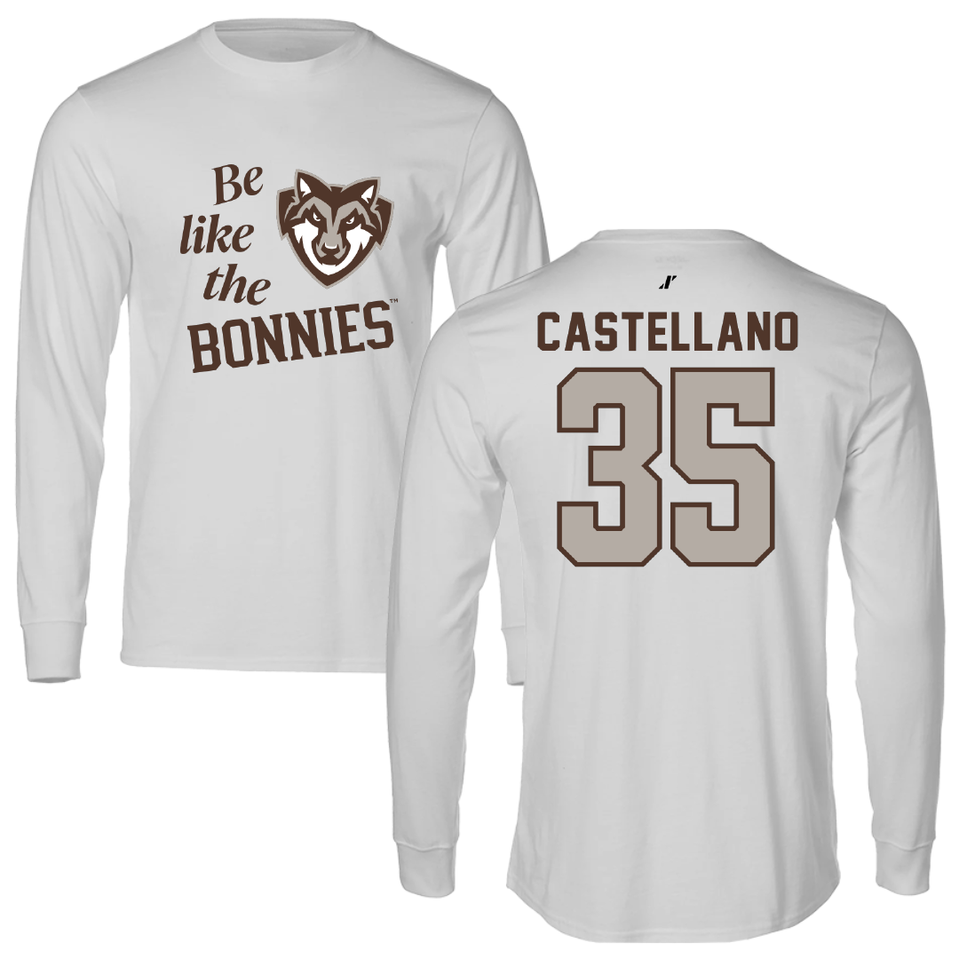 St. Bonaventure University Soccer Light Gray Be Like Us Long Sleeve - #35 Juliana Castellano