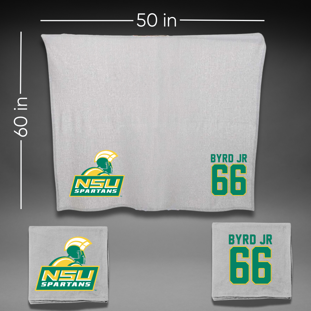 Norfolk State University Football Gray Blanket - #66 Vincent Byrd Jr