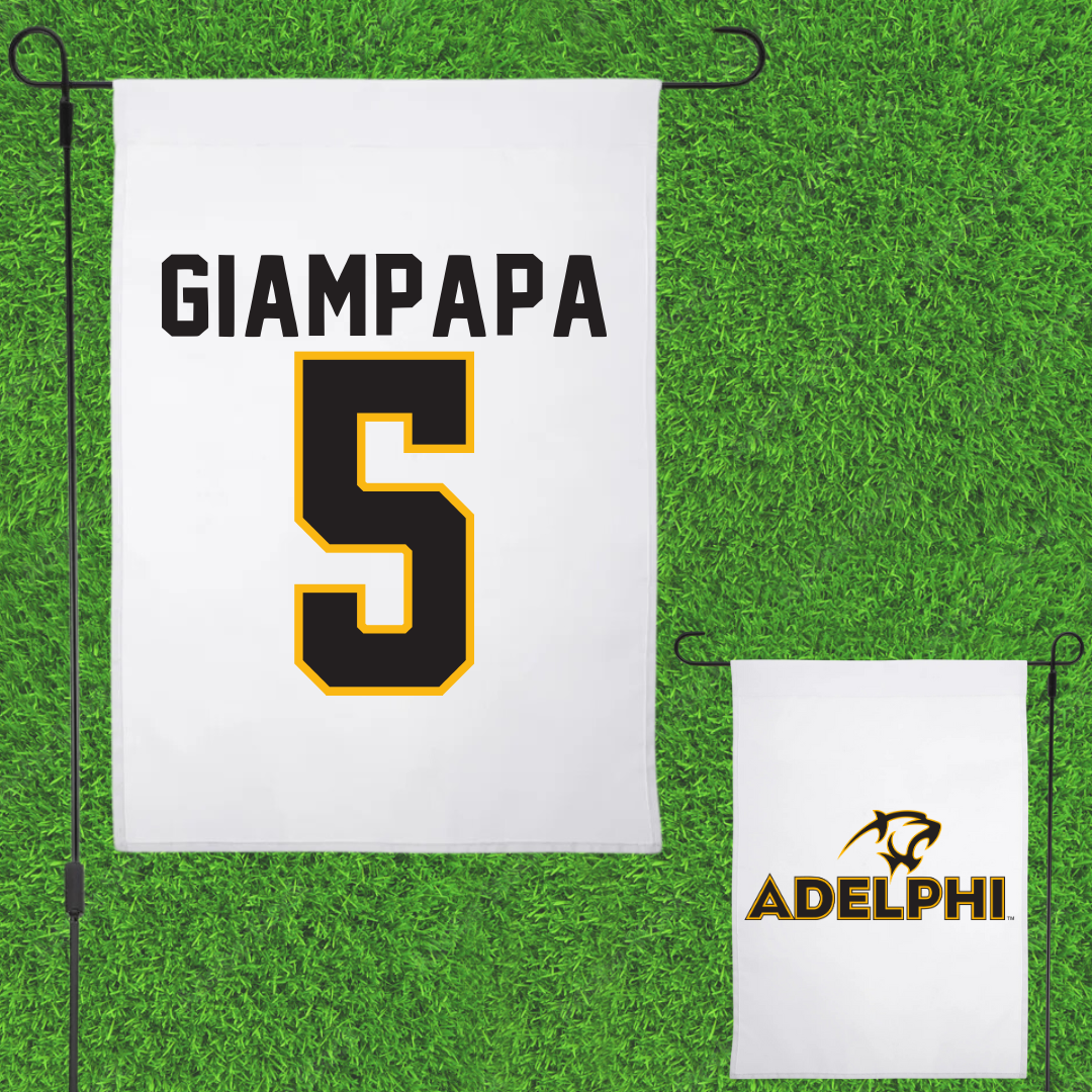 Adelphi University Bowling White Garden Flag - #5 Giana Giampapa