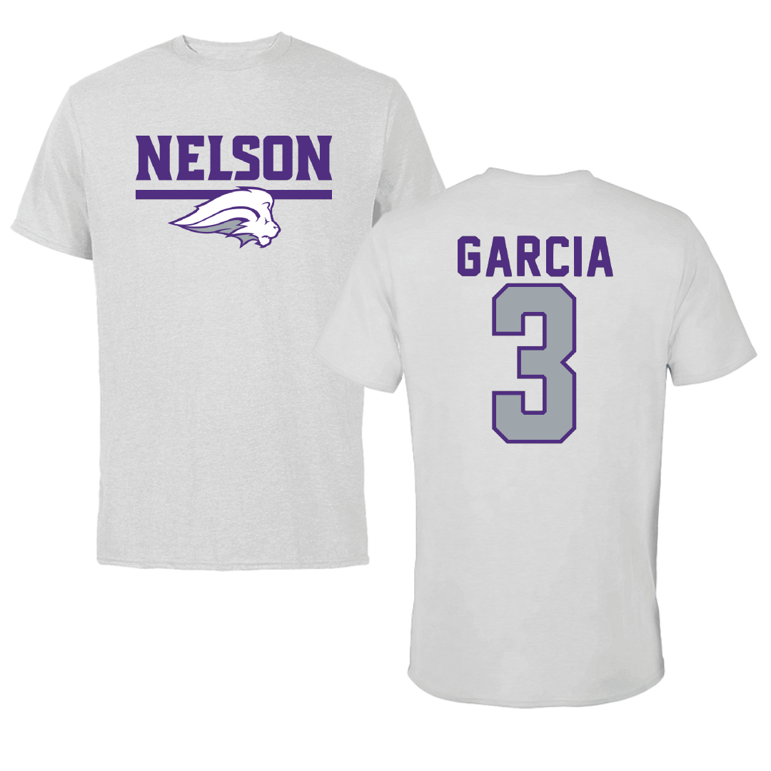 Nelson University Soccer Light Gray Tee - #3 Jasmine Garcia