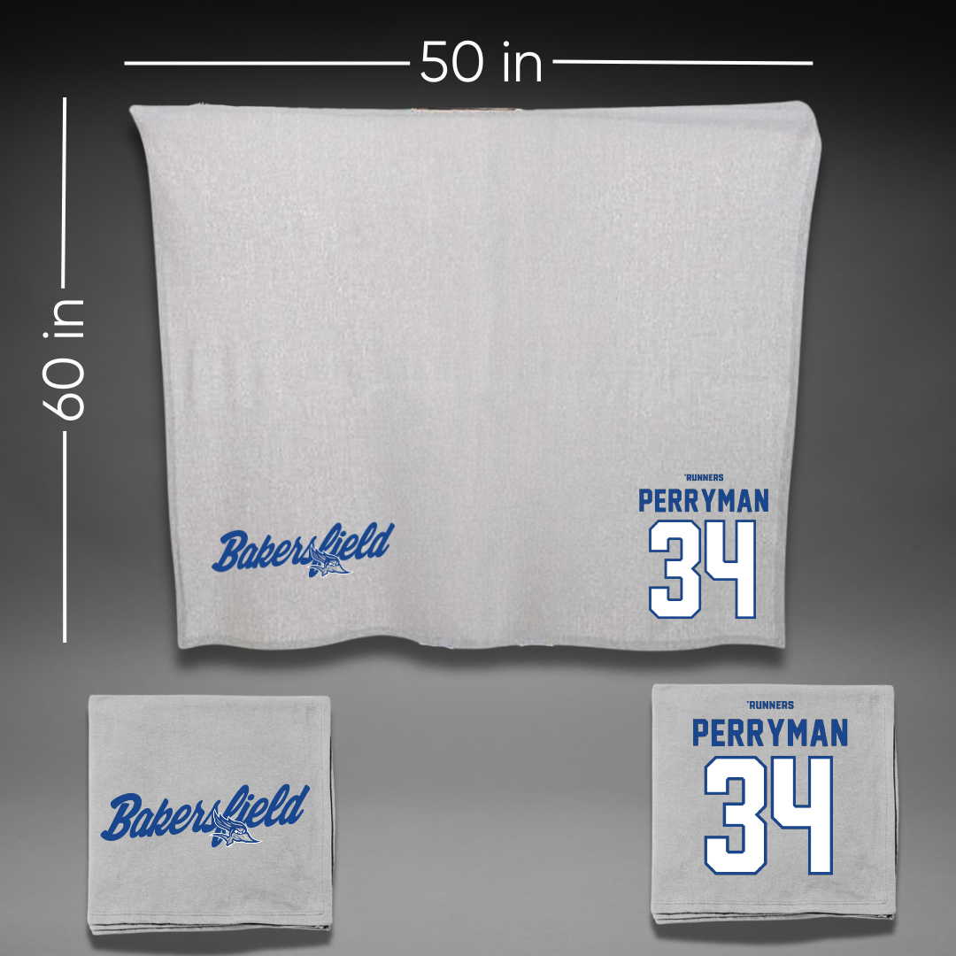 California State University-Bakersfield Baseball Gray Blanket - #34 Nick Perryman