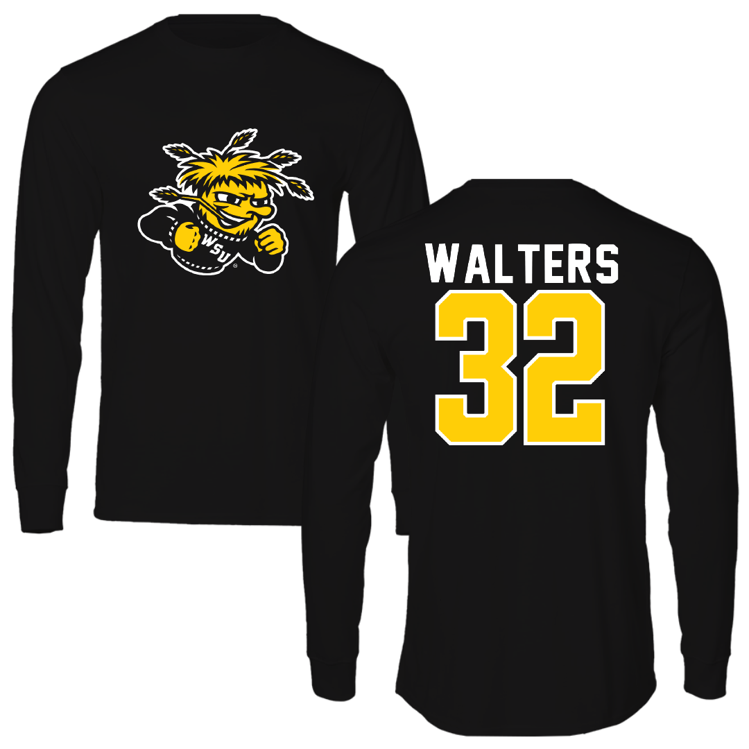 Wichita State University Baseball Black Mascot Long Sleeve - #32 Peyton Walters