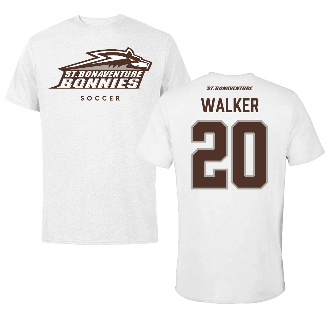 St. Bonaventure University Soccer White Performance Tee - #20 Hannah Walker