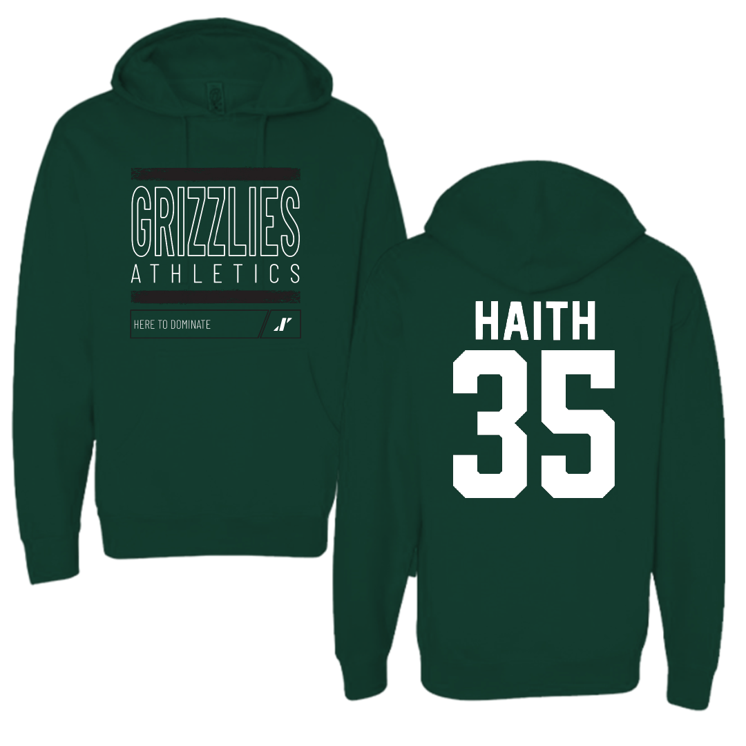 Adams State University Football Forest Green Dominate Hoodie - #35 Elijah Haith