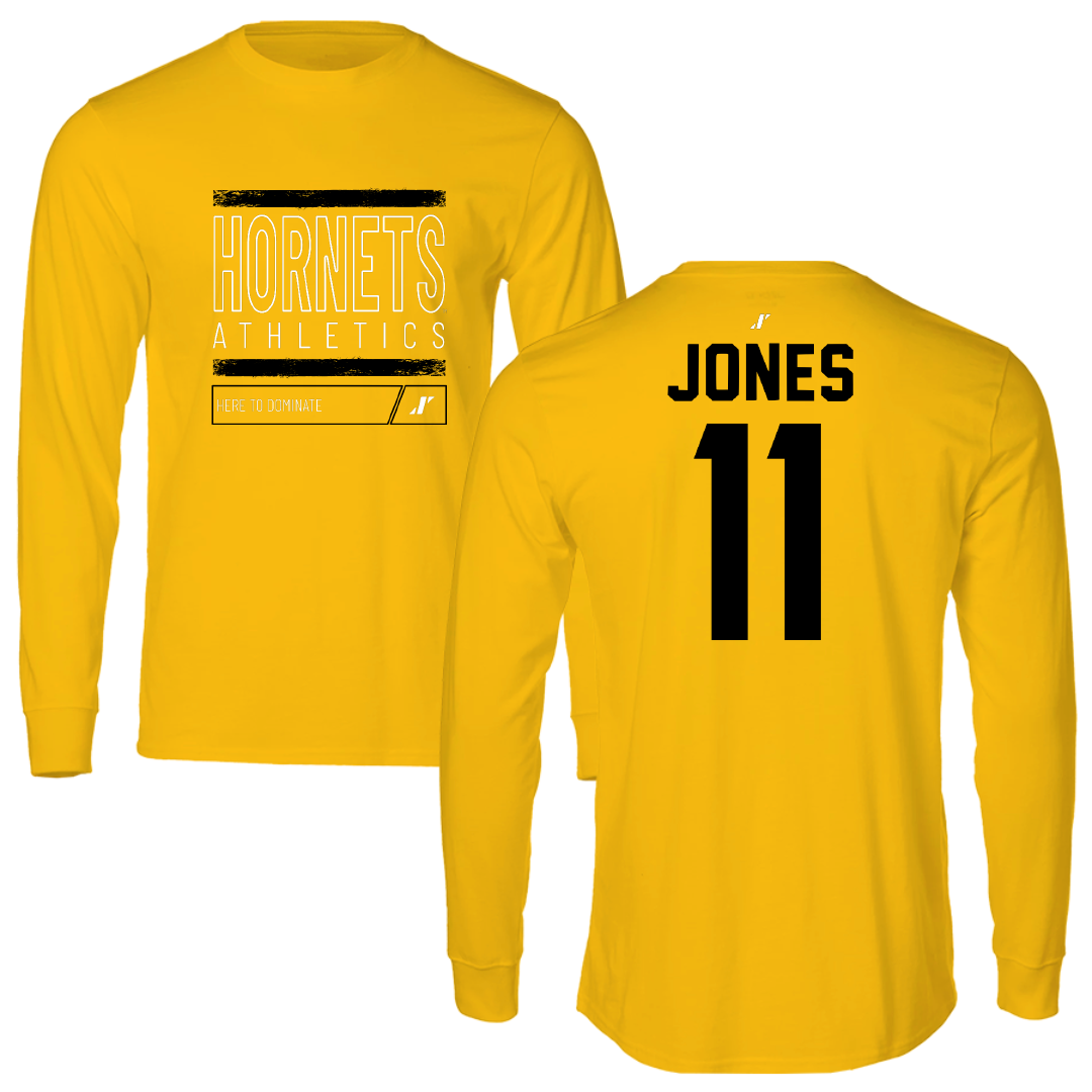 Alabama State University Football Gold Dominate Performance Long Sleeve - #11 Jalen Jones