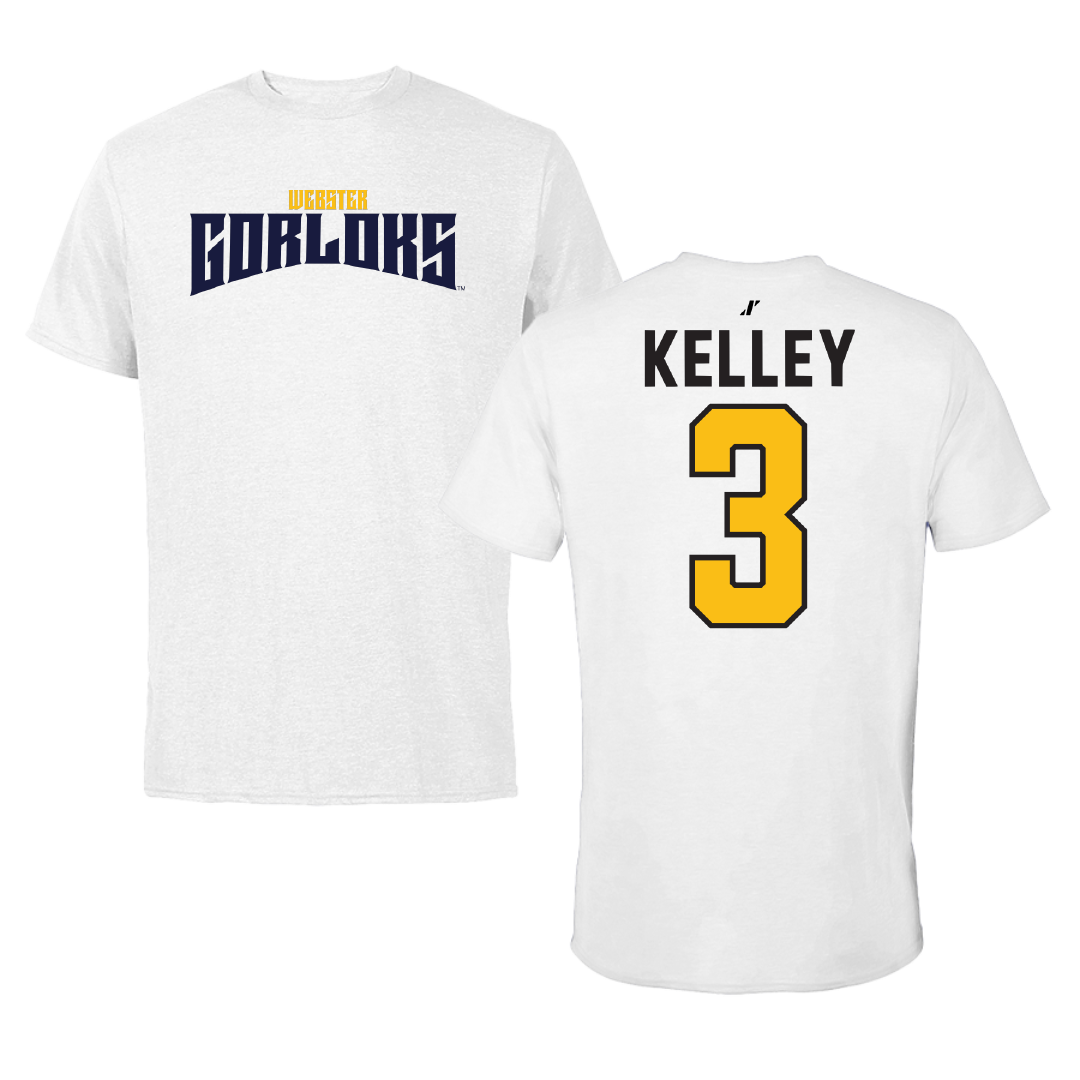 Webster University Basketball White Classic Performance Tee - #3 Cooper Kelley