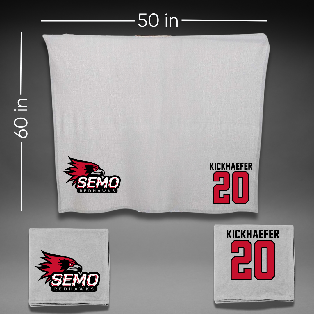 Southeast Missouri State University Baseball Gray Blanket - #20 Caden Kickhaefer