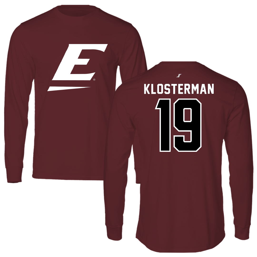 Eastern Kentucky University Soccer Maroon Performance Long Sleeve - #19 Nicki Klosterman