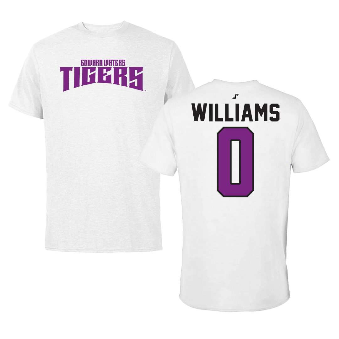 Edward Waters University Basketball White Classic Performance Tee - #0 JaKobe Williams