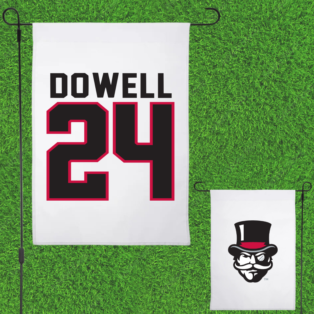 Austin Peay State University Football White Garden Flag - #24 Malaki Dowell