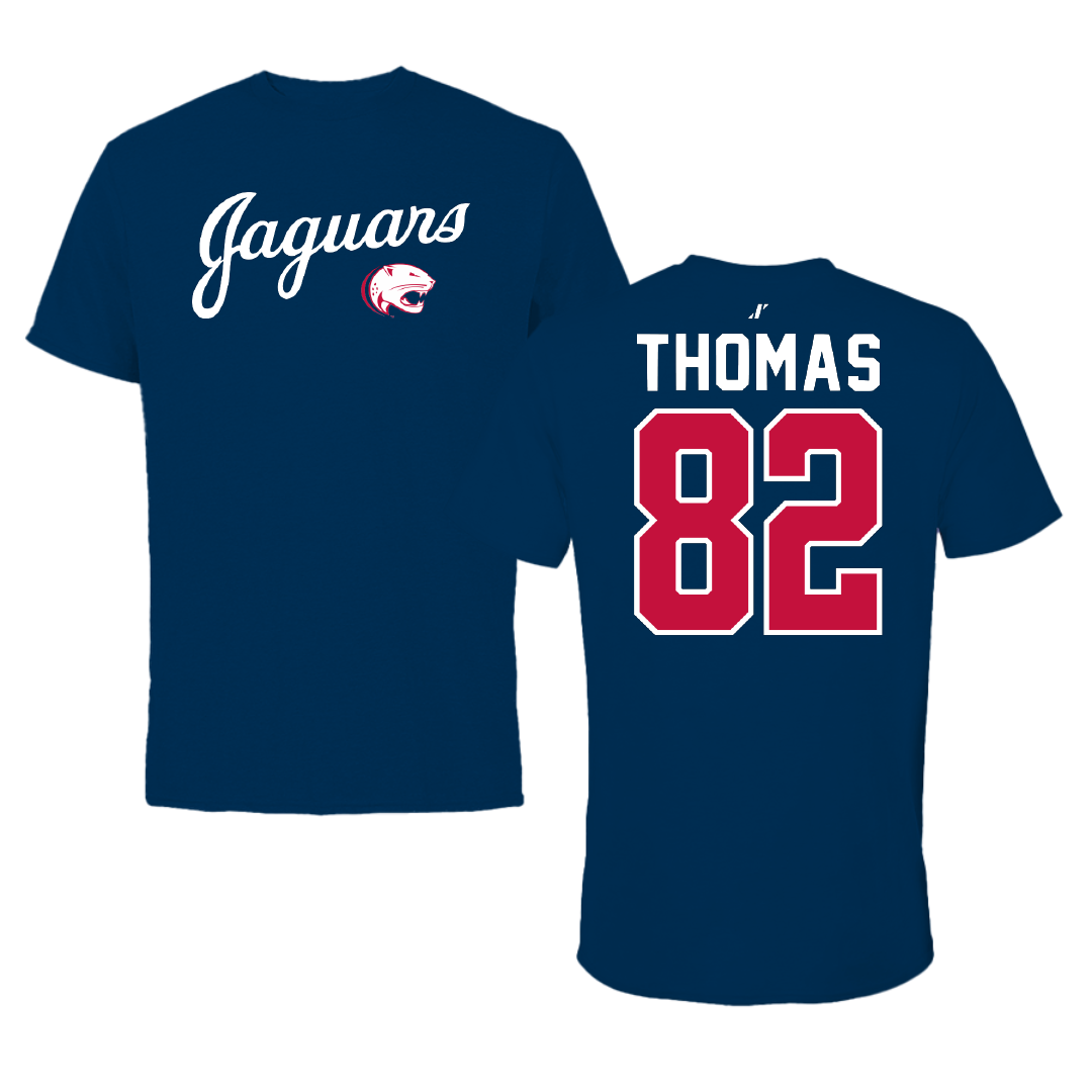 University of South Alabama Football Navy General Performance Tee - #82 Trent Thomas