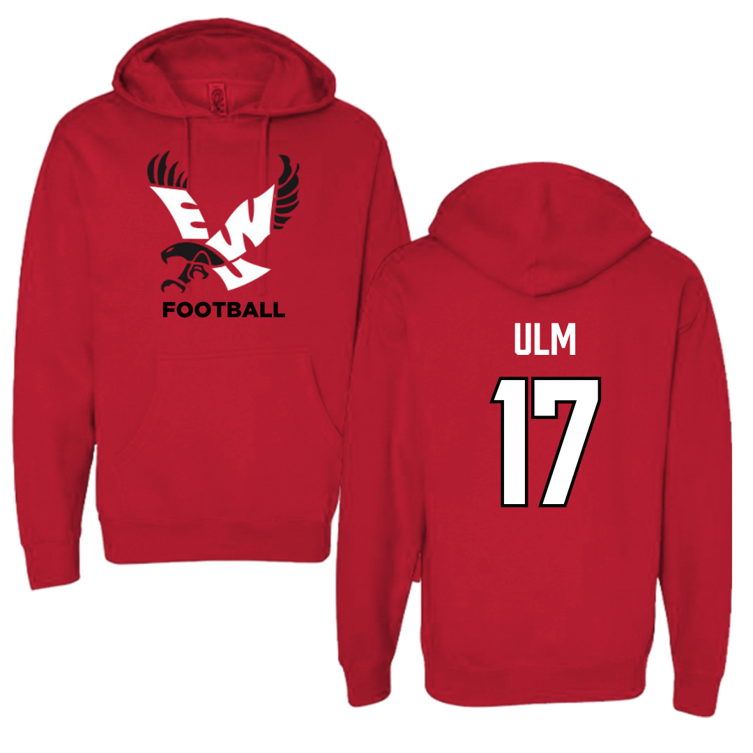 Eastern Washington University Football Red EWU Hoodie - #17 Nolan Ulm