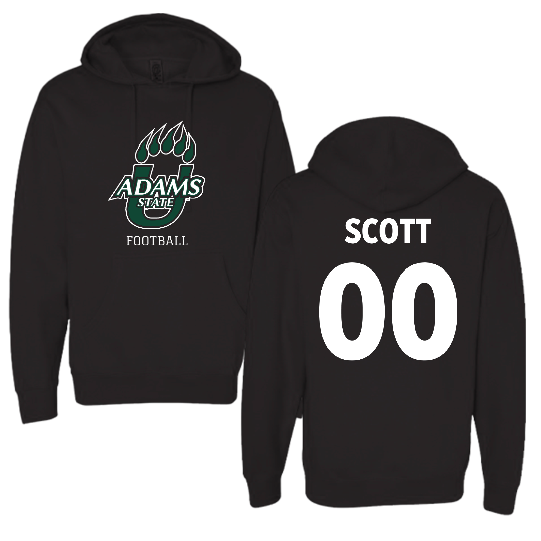 Adams State University Football Black Hoodie - #00 Antwan Scott