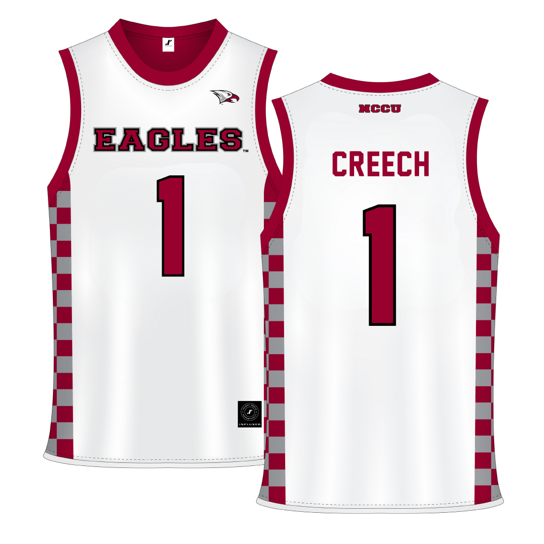 North Carolina Central University White Basketball Jersey - #1 Jada Creech