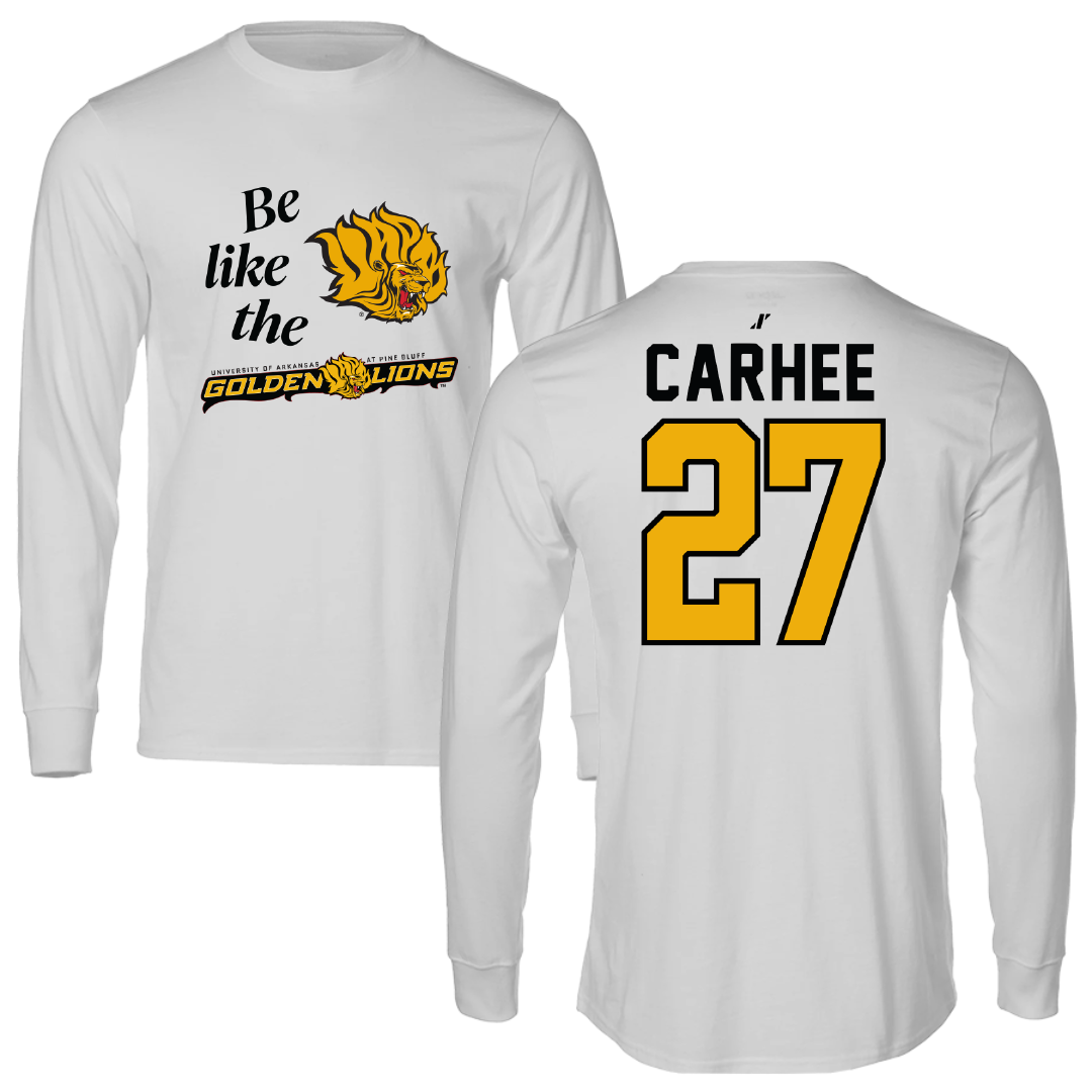 University of Arkansas-Pine Bluff Softball Light Gray Be Like Us Performance Long Sleeve - #27 Jada Carhee