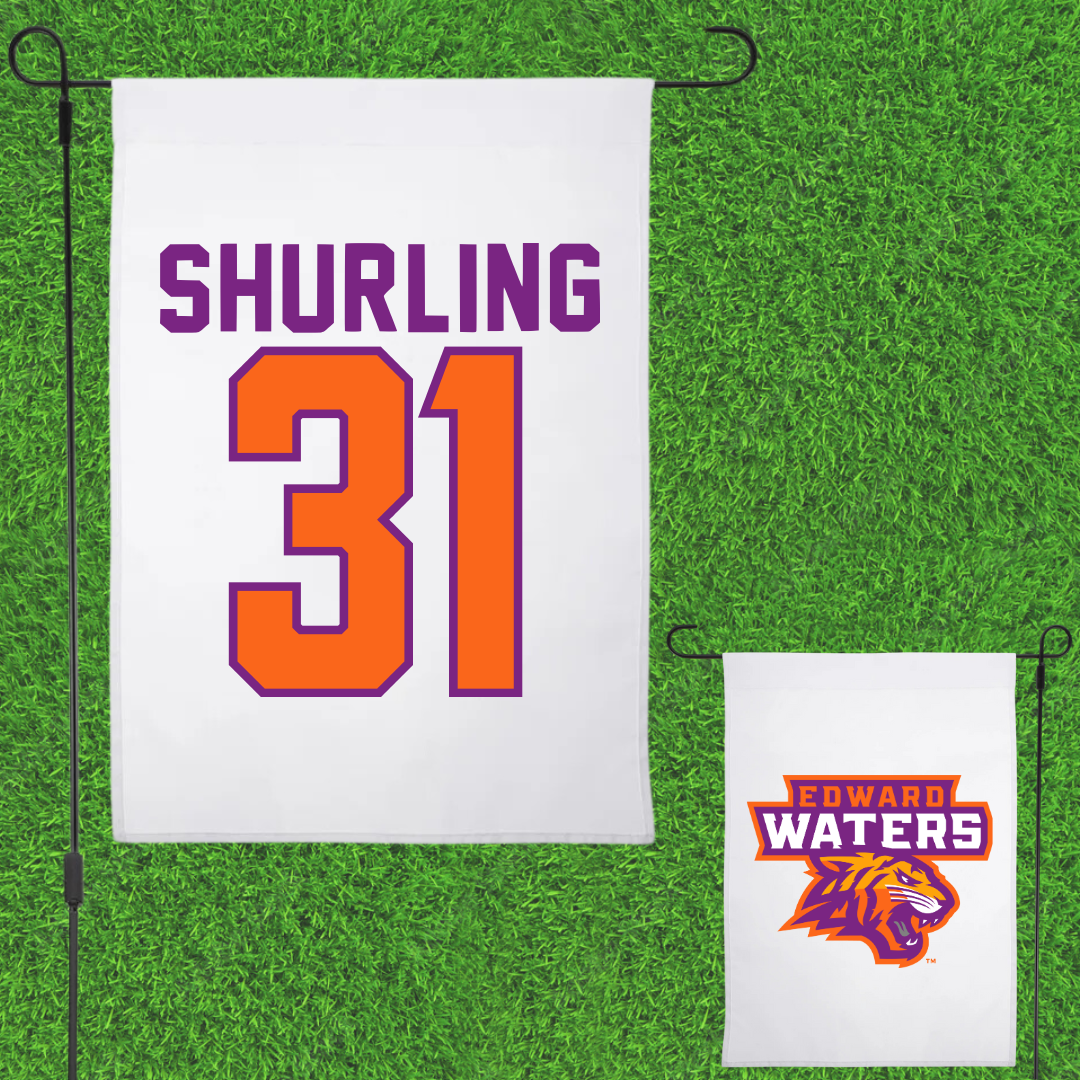 Edward Waters University Baseball White Garden Flag - #31 Cason Shurling