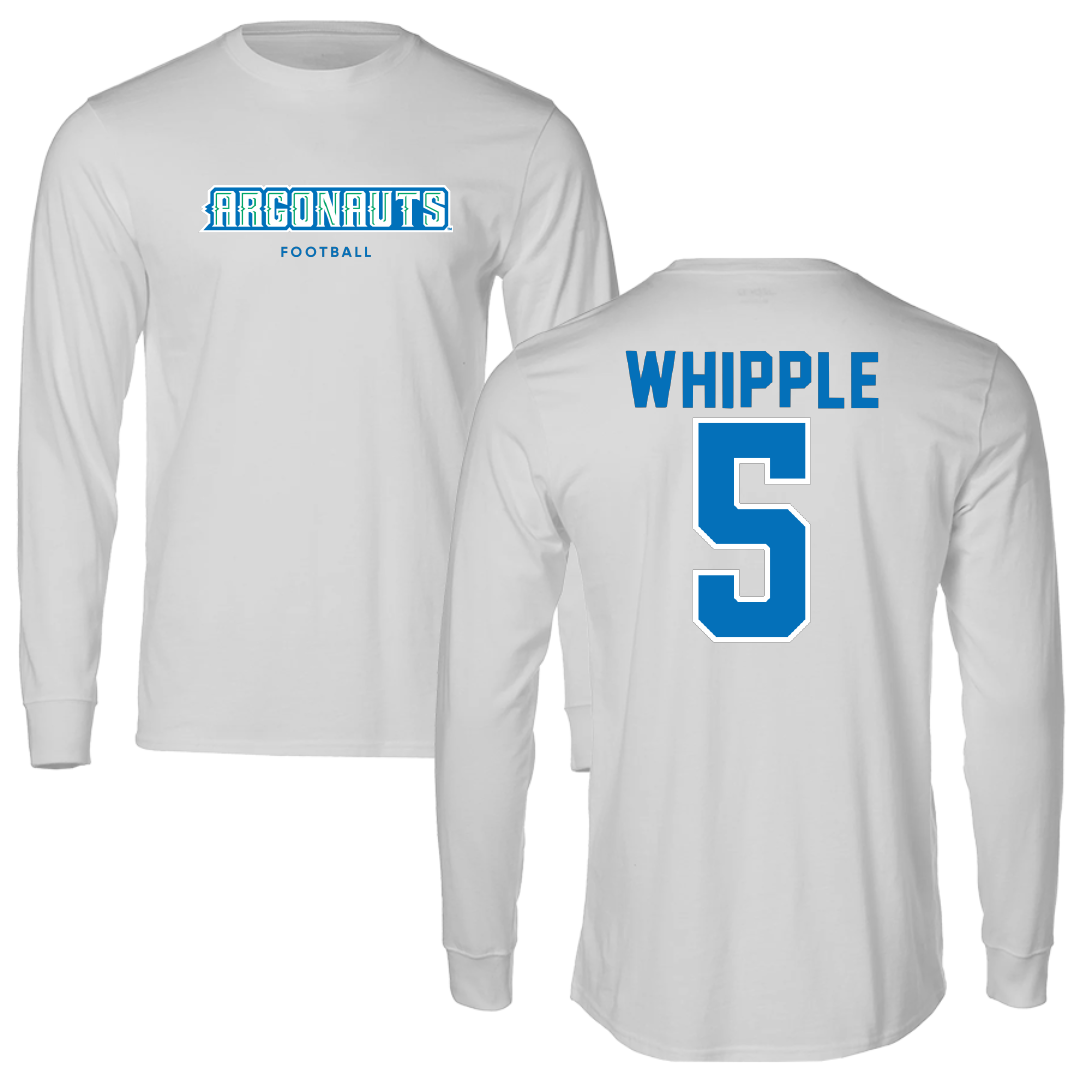 University of West Florida Football Light Gray Argonauts Performance Long Sleeve - #5 Eddie Whipple