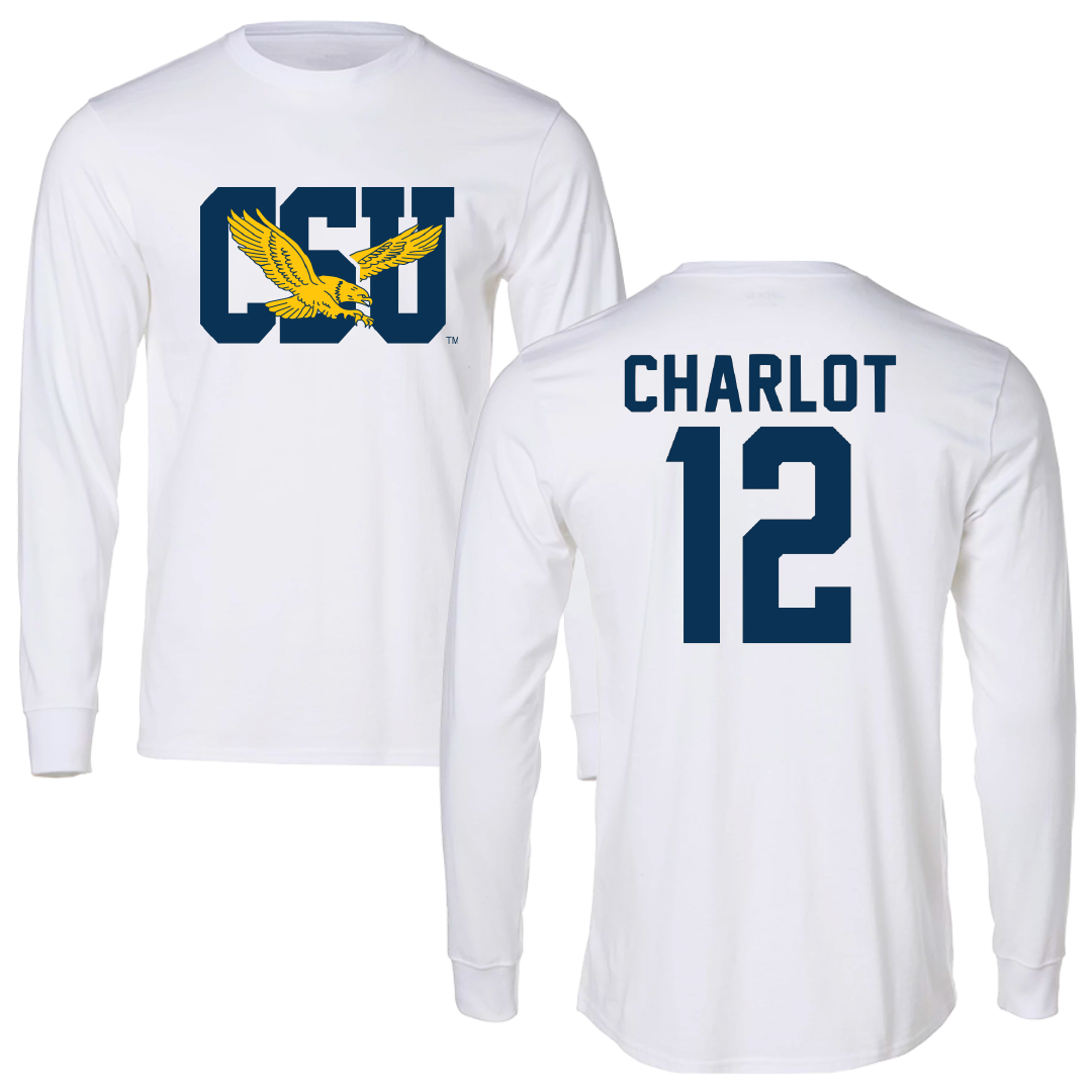 Coppin State University Baseball White Long Sleeve - #12 Elijah Charlot