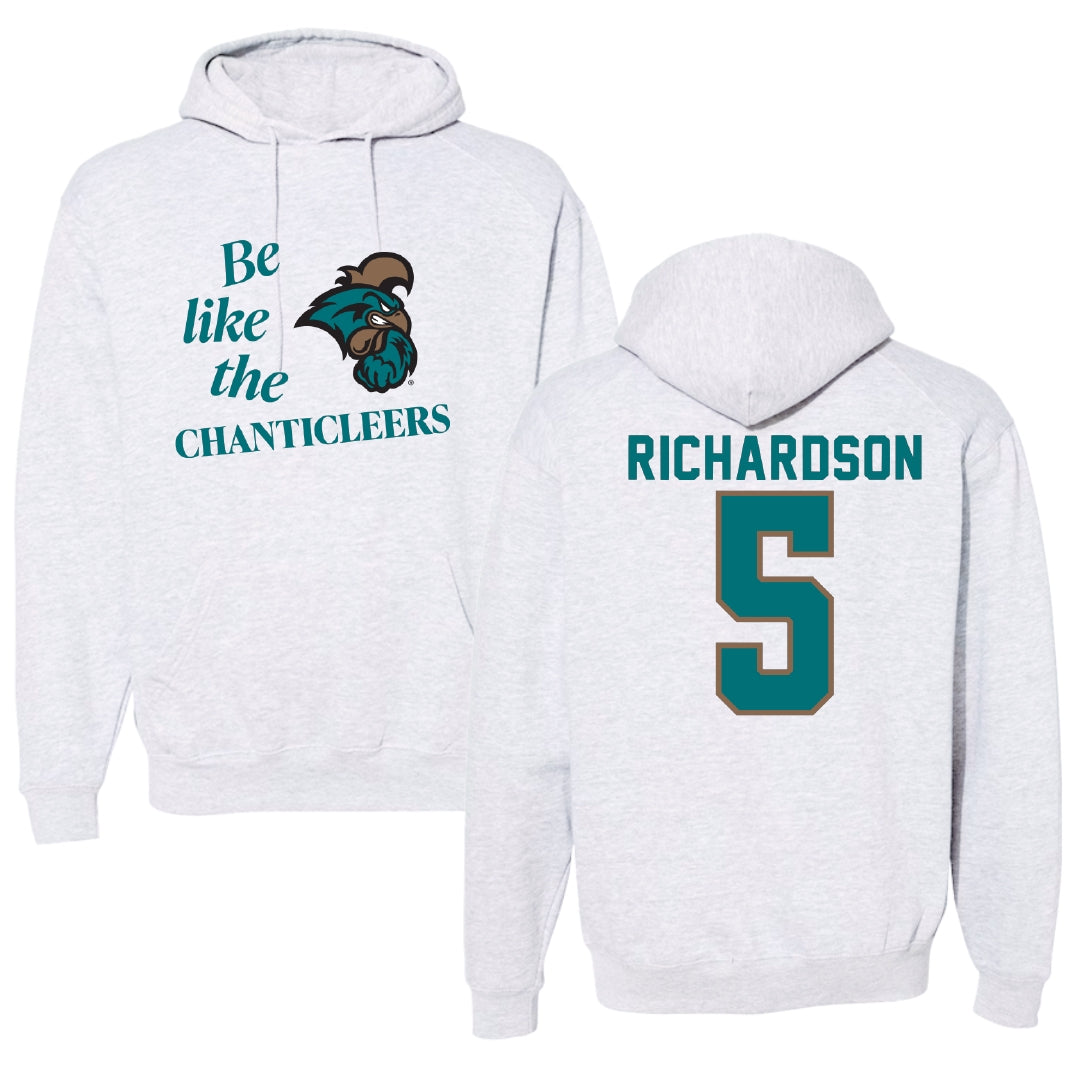 Coastal Carolina University Basketball Light Gray Be Like Us Hoodie - #5 Deaja Richardson