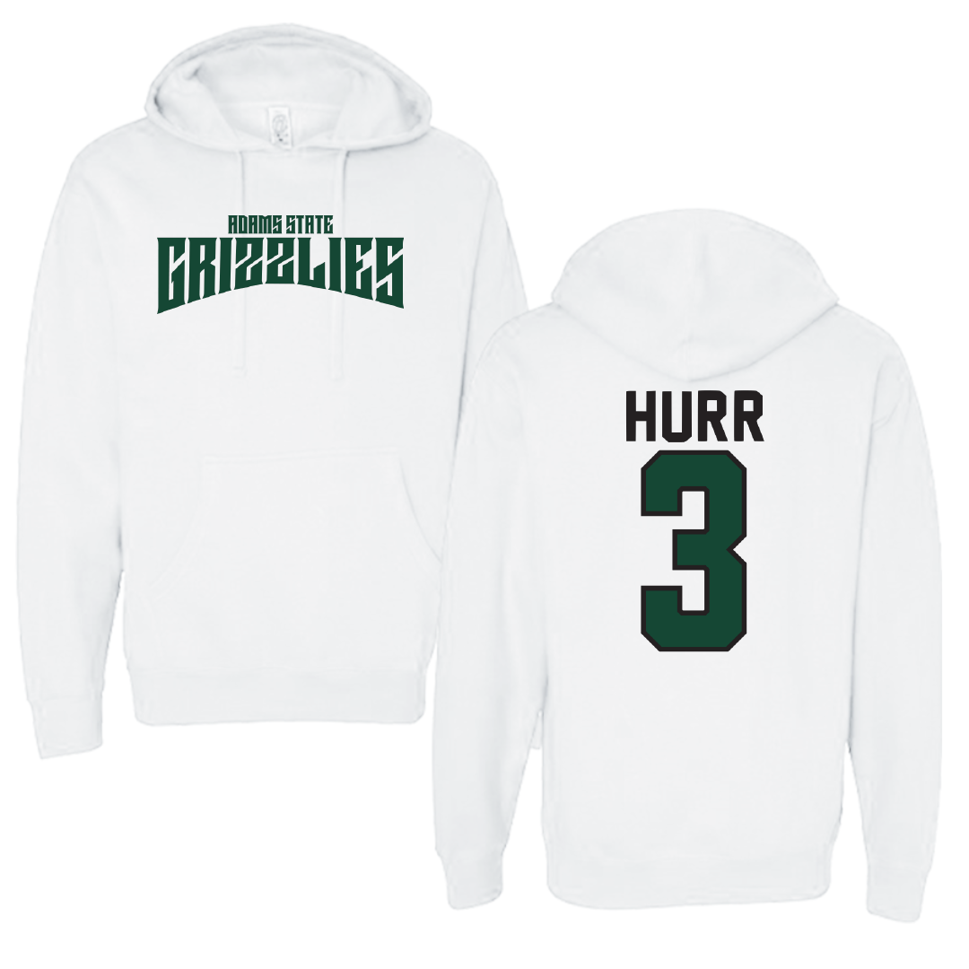 Adams State University Basketball White Classic Hoodie - #3 Alex Hurr