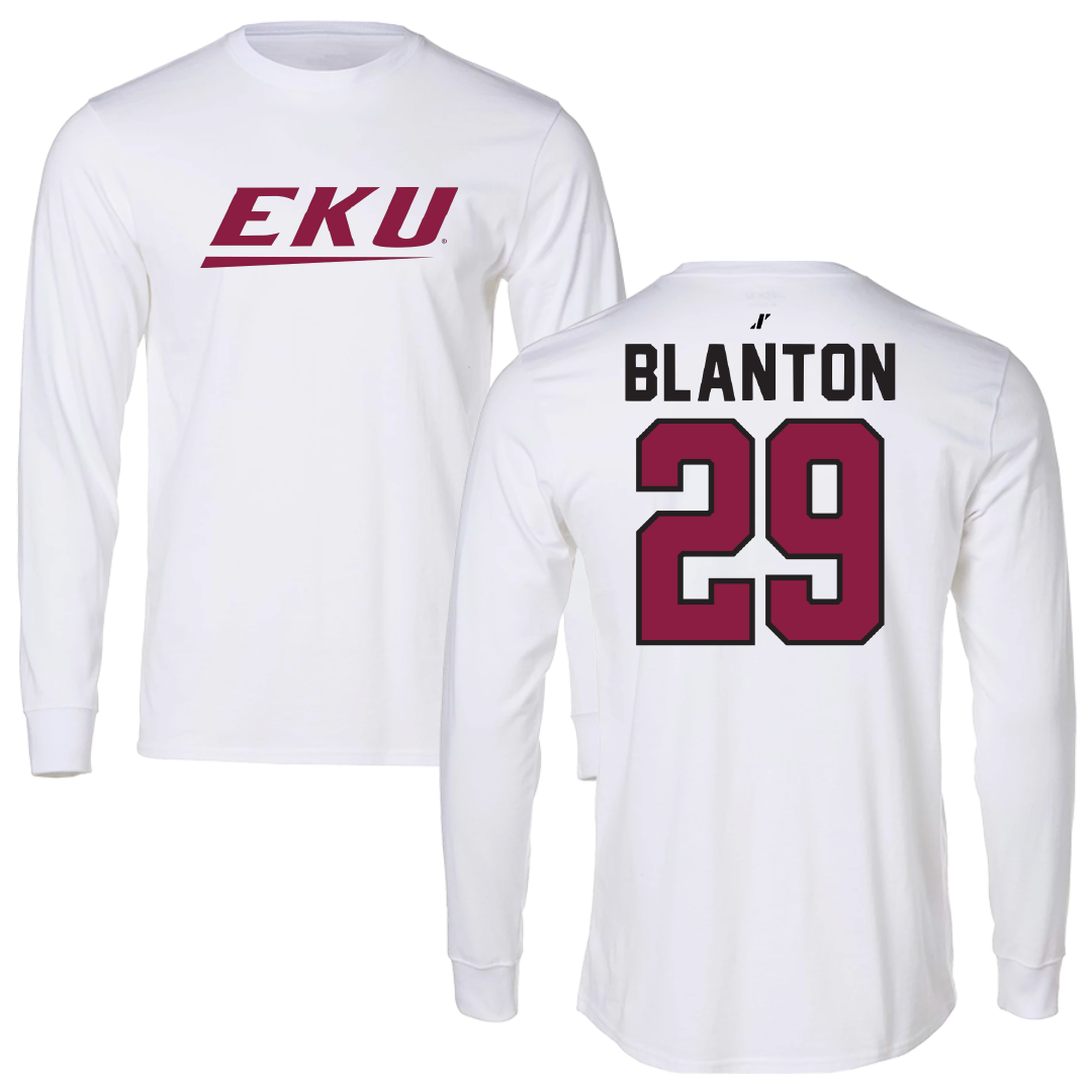 Eastern Kentucky University Baseball White Long Sleeve - #29 Brock Blanton