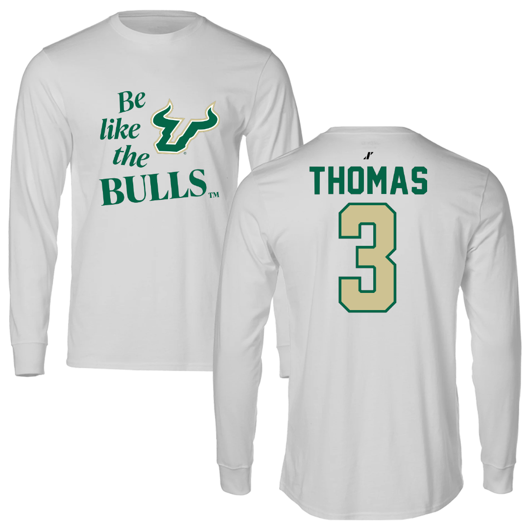 University of South Florida Volleyball Light Gray Be Like Us Long Sleeve - #3 Miya Thomas