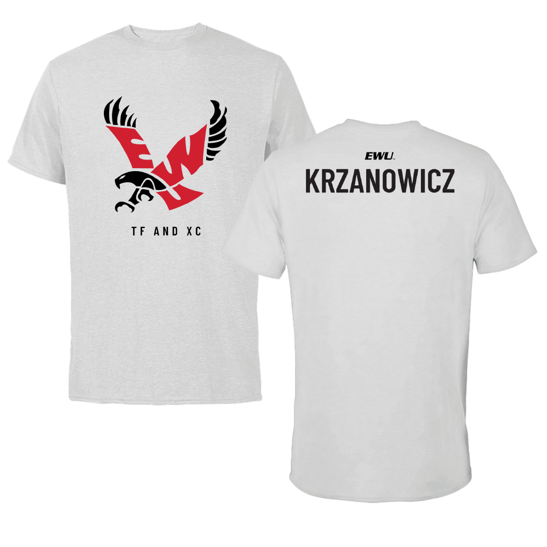 Eastern Washington University TF and XC Light Gray Performance Tee - CJ Krzanowicz