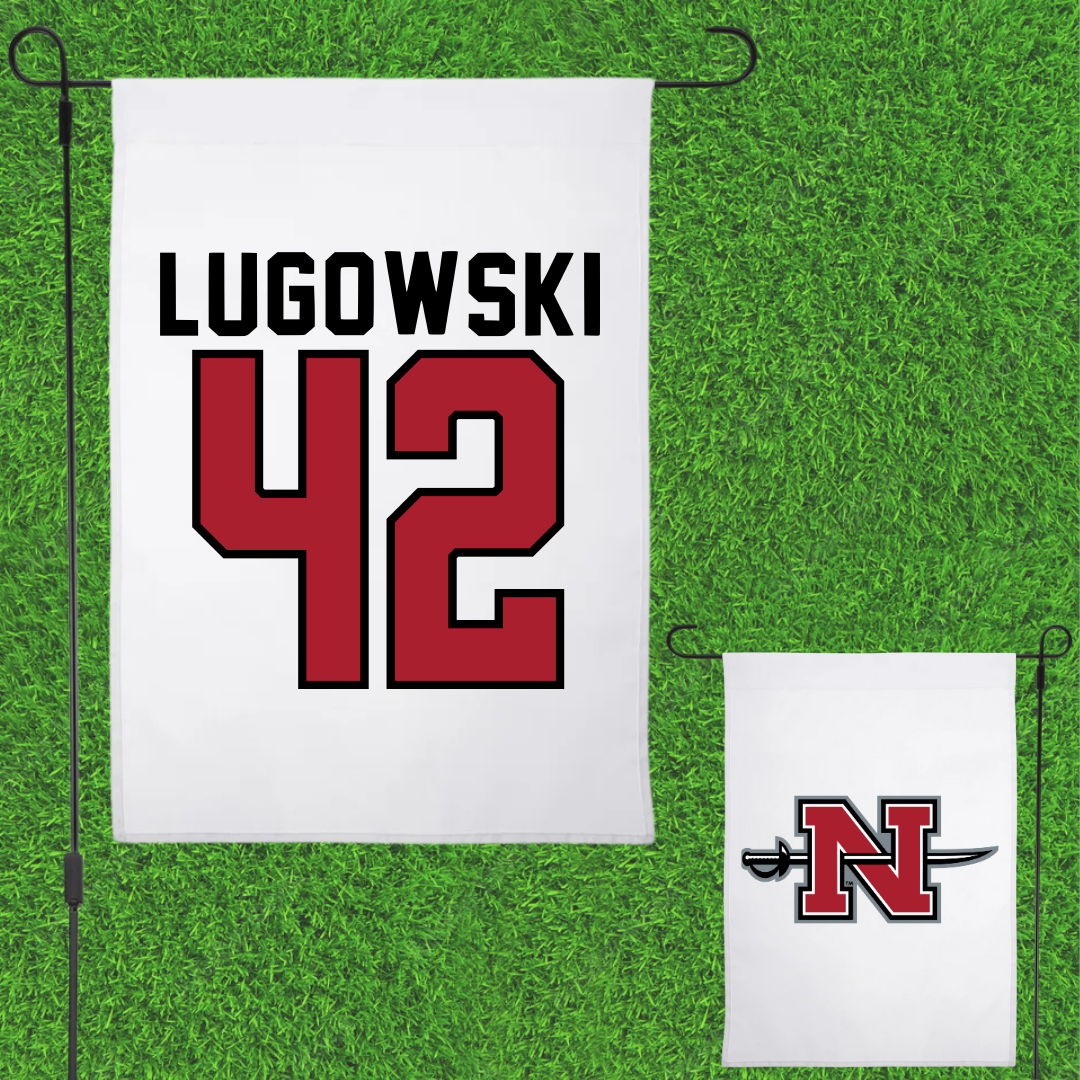 Nicholls State University Softball White Garden Flag - #42 Kayleigh Lugowski