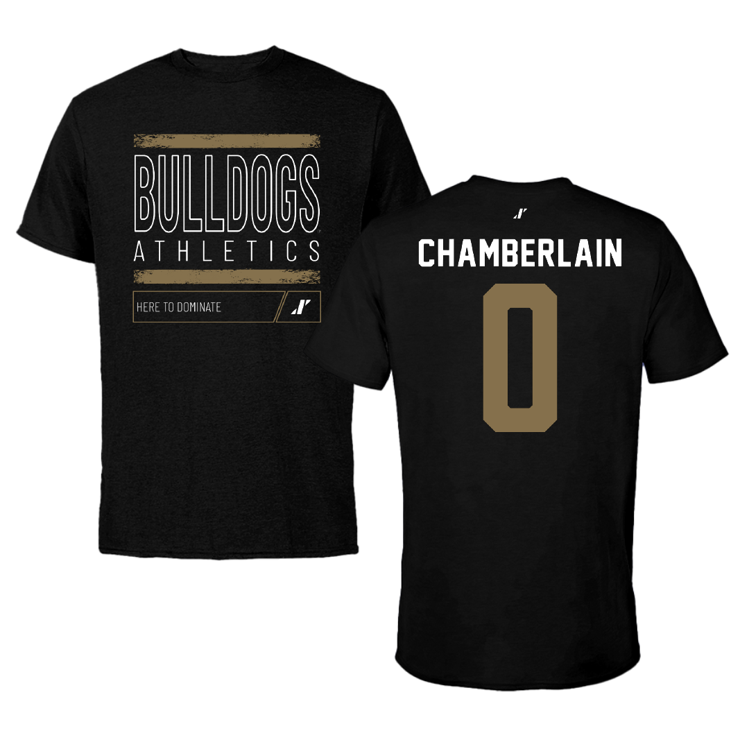 Bryant University Baseball Black Dominate Tee - #0 Liam Chamberlain