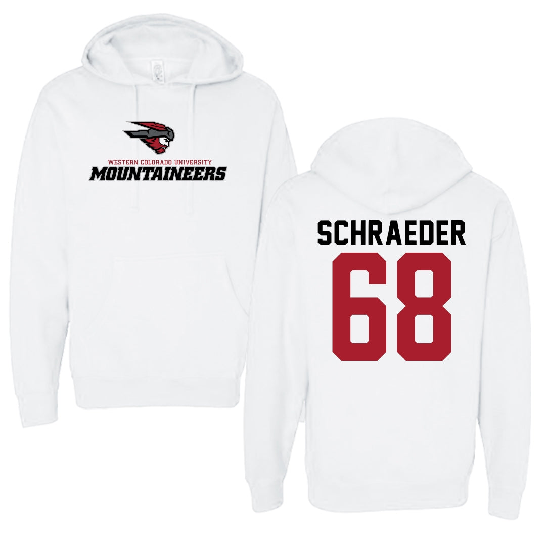 Western Colorado University Football White Hoodie - #68 Zachary Schraeder
